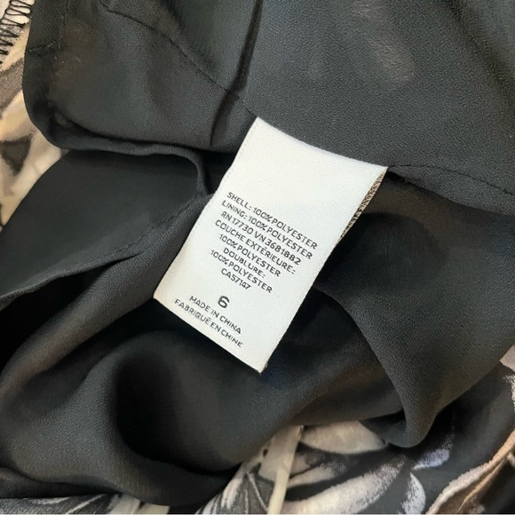 Kate Young Womens Black White Rose Print Ruffed Tiered Party Mini Dress Sz 6 NWT - Picture 11 of 14